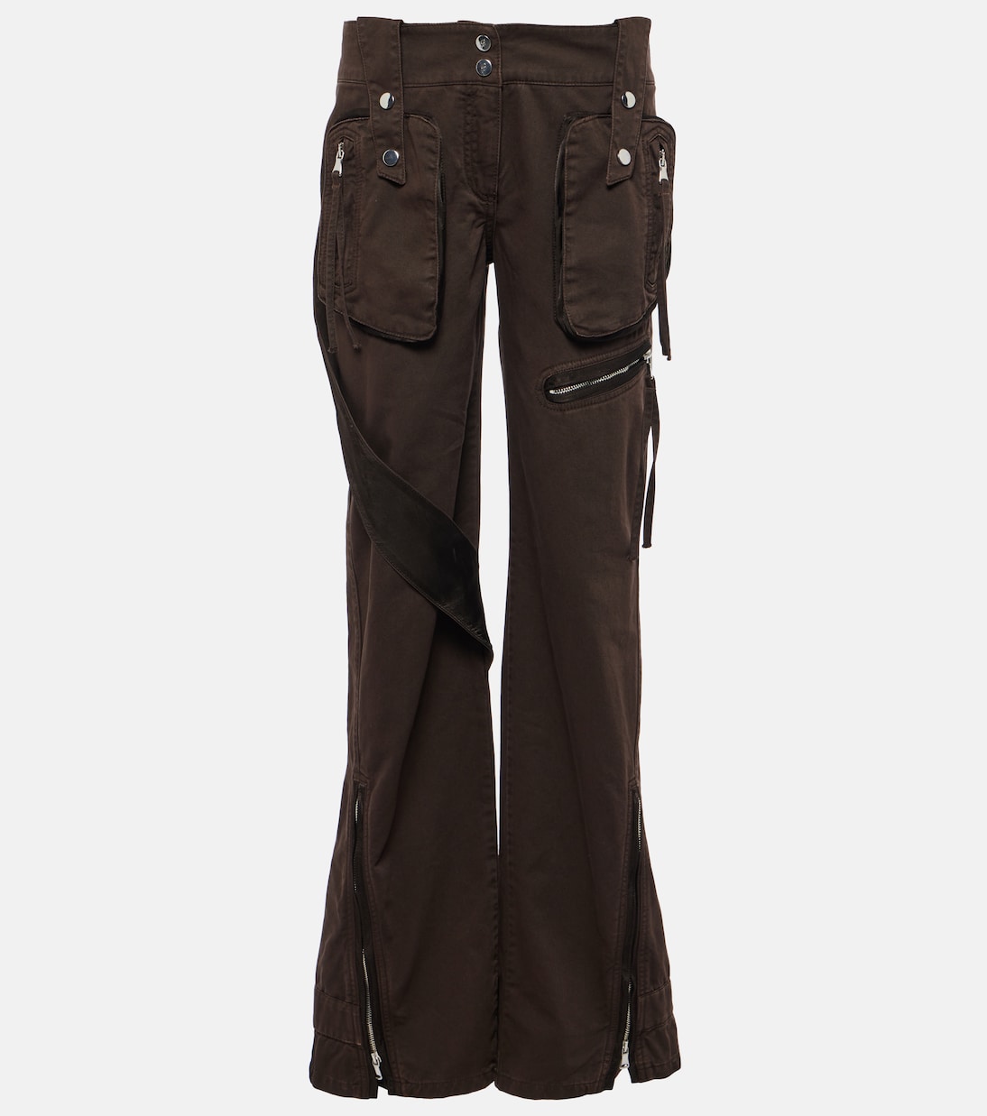 Low-rise denim cargo pants | Blumarine