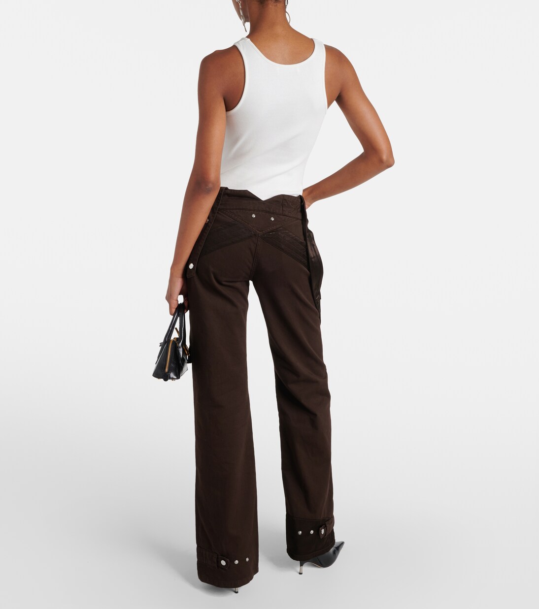 Low-rise denim cargo pants | Blumarine