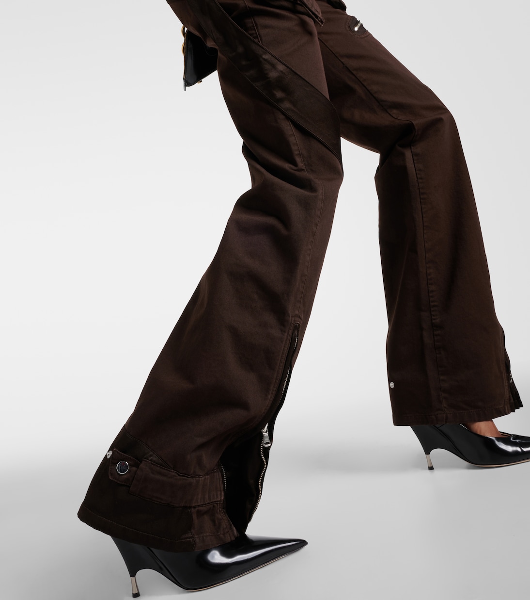 Low-rise denim cargo pants | Blumarine