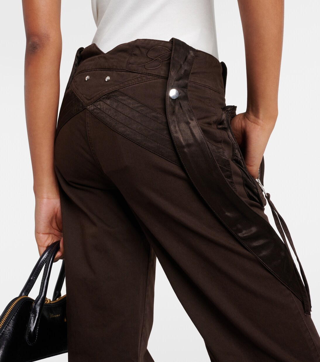 Low-rise denim cargo pants | Blumarine