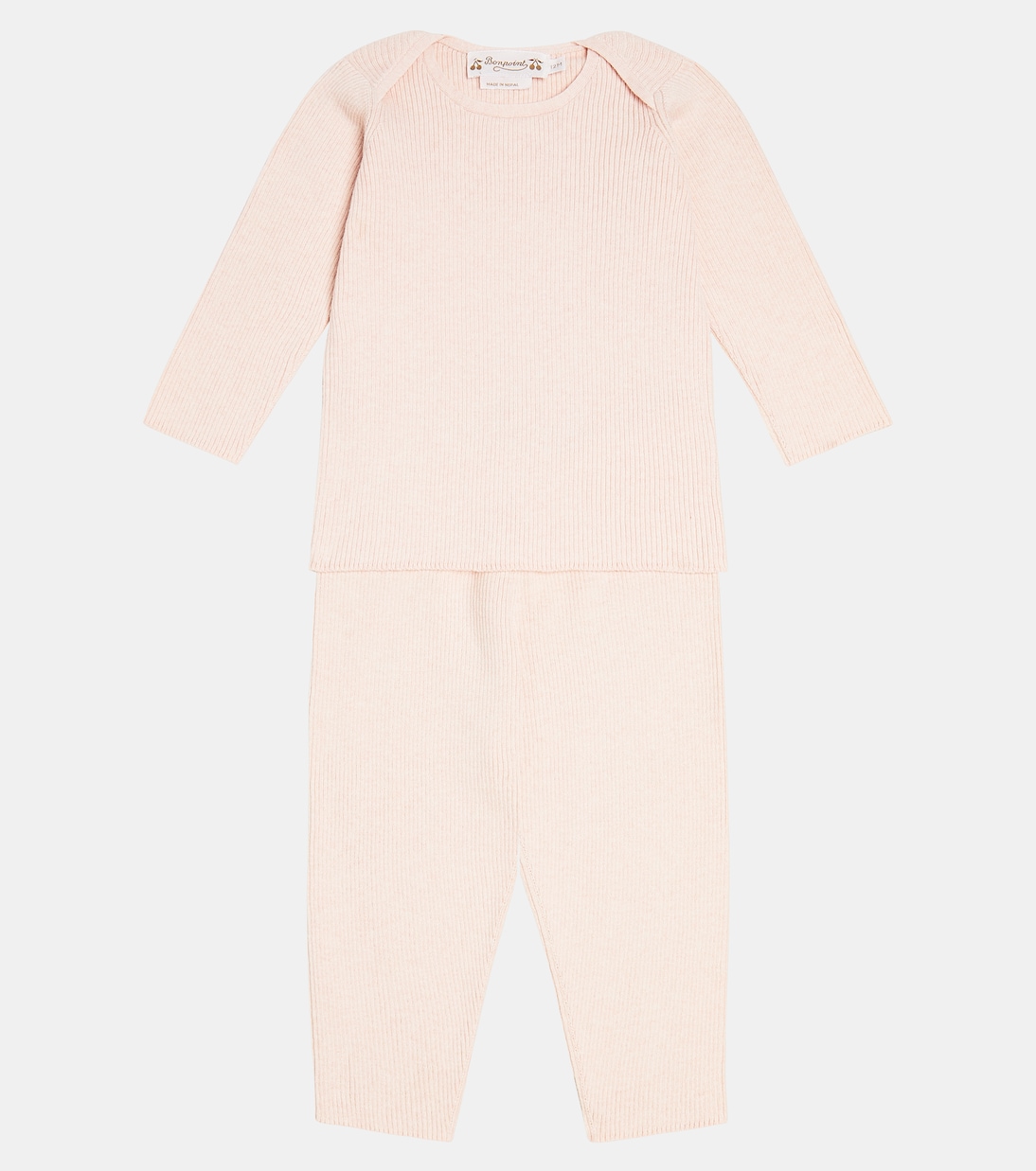 Baby Fili cotton and cashmere sweater and pants set | Bonpoint