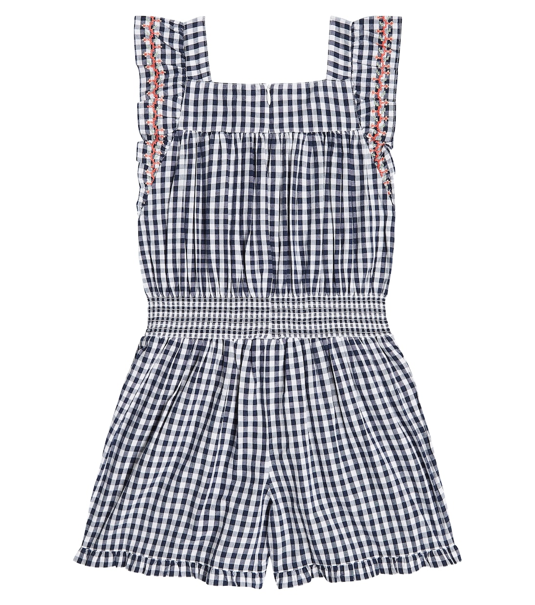 Embroidered gingham cotton playsuit | Tartine et Chocolat