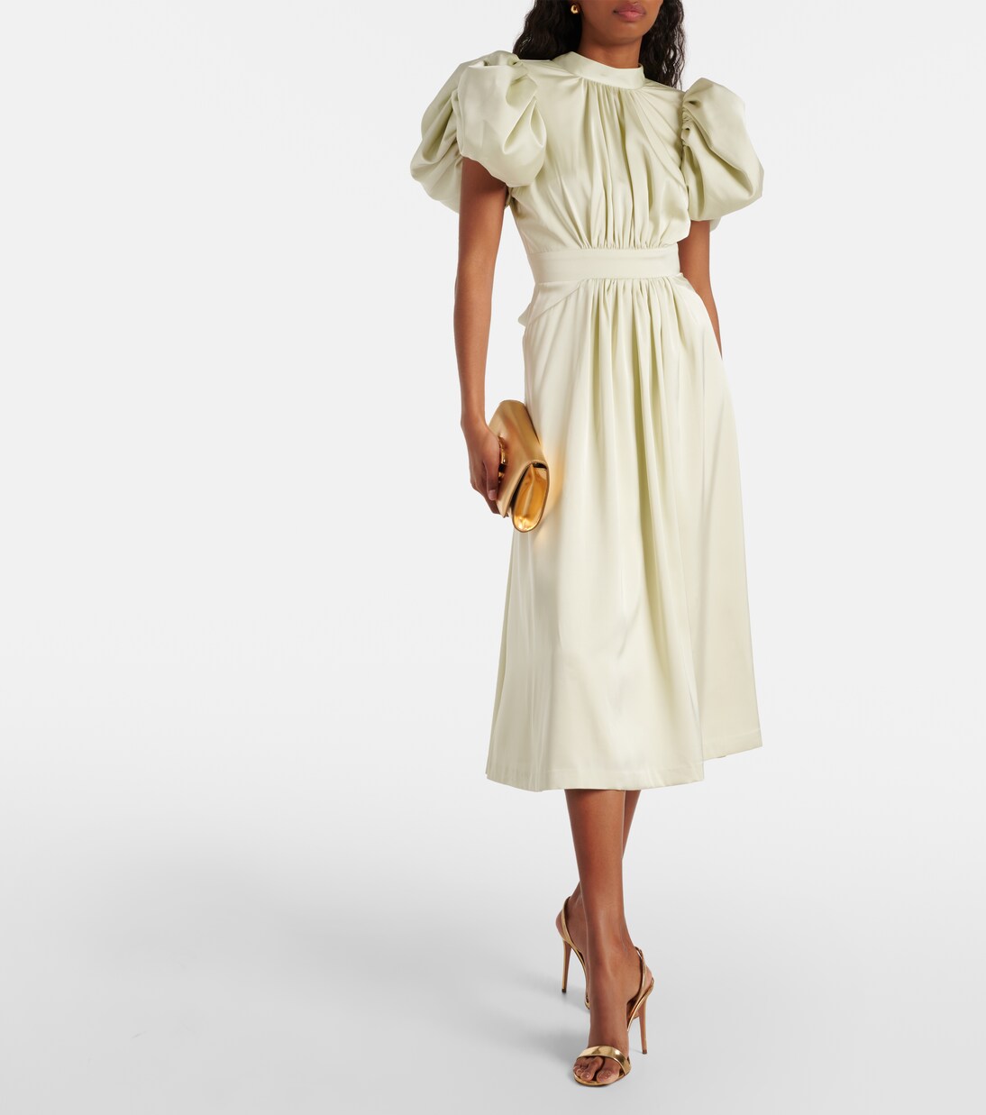 Robe midi en satin | Rotate