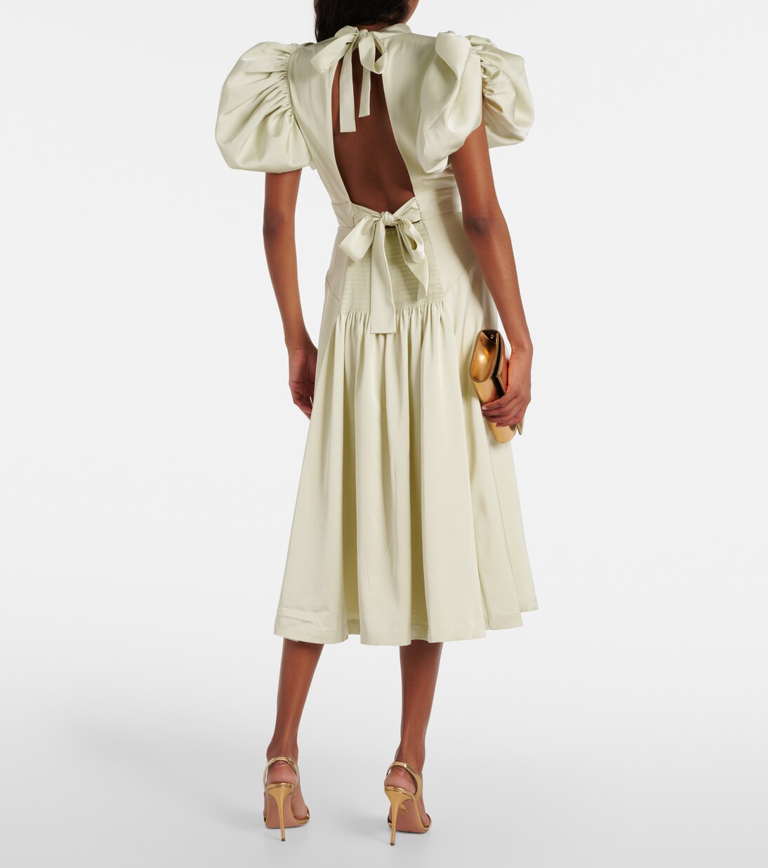 Robe midi en satin | Rotate