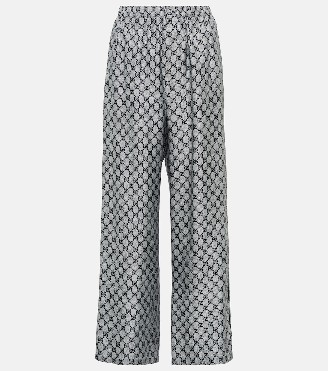 Weite Hose GG aus Seiden-Twill | Gucci