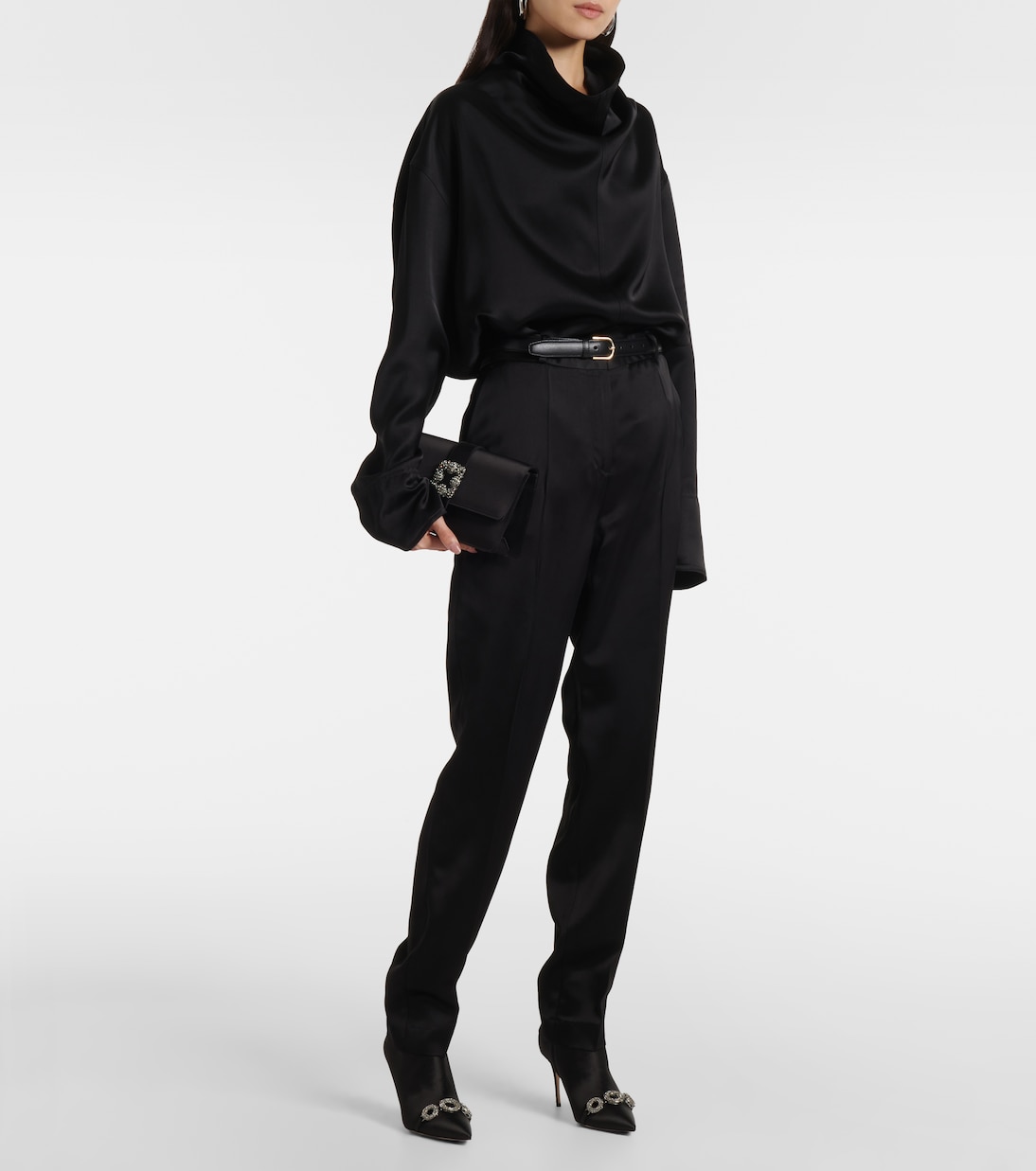 Balvisa embellished satin ankle boots | Manolo Blahnik