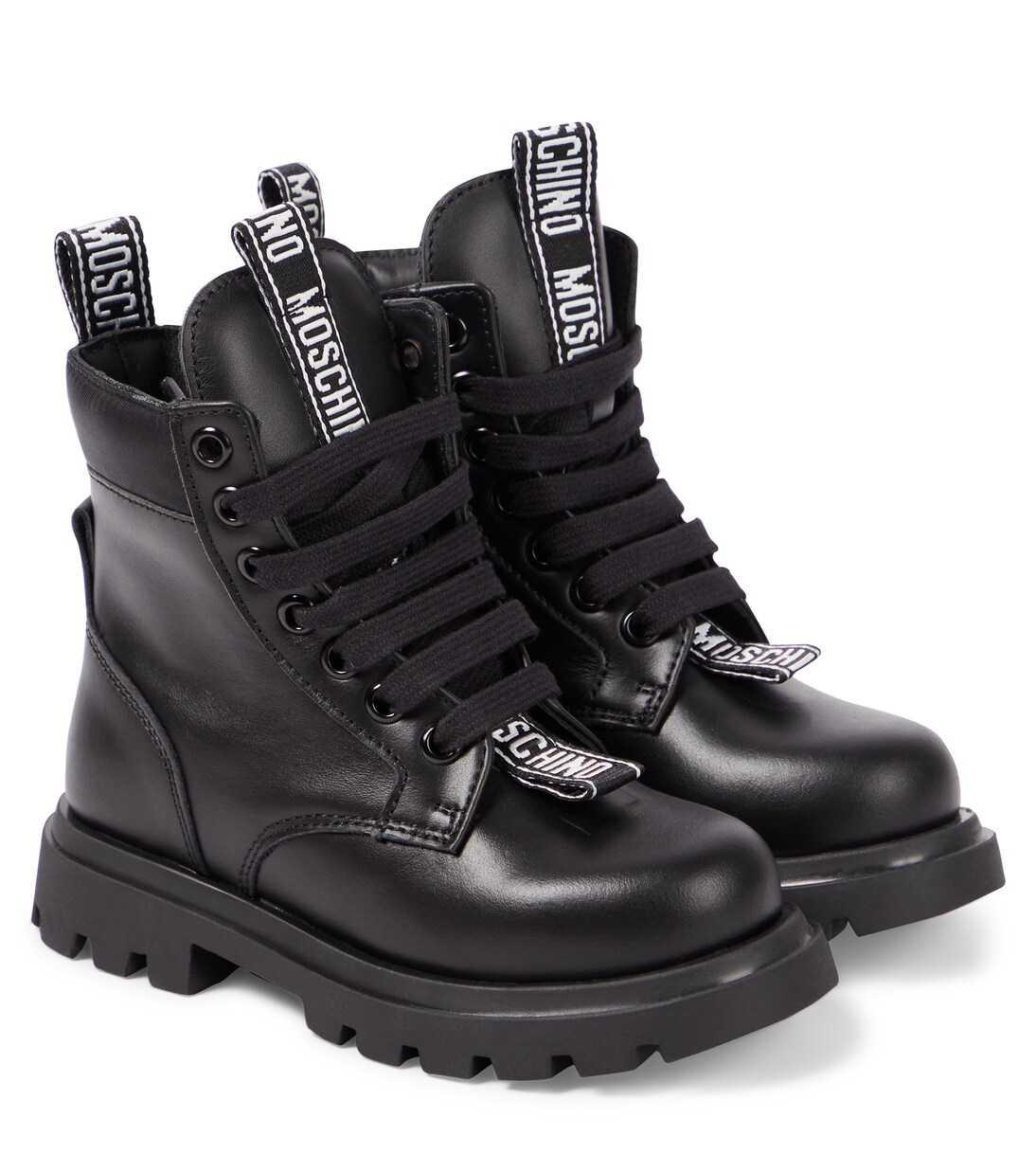Schnürstiefel aus Leder | Moschino Kids