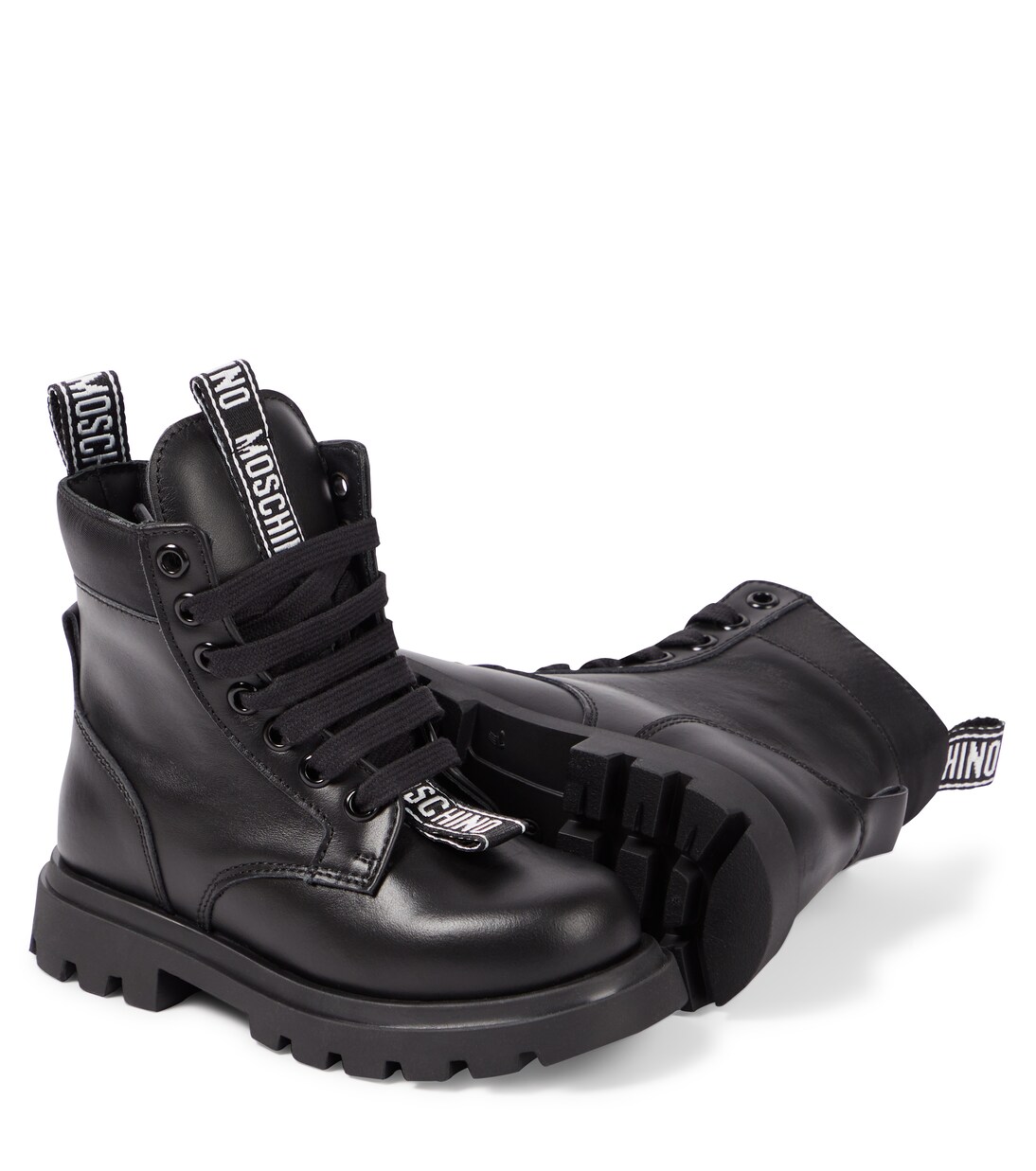 Schnürstiefel aus Leder | Moschino Kids