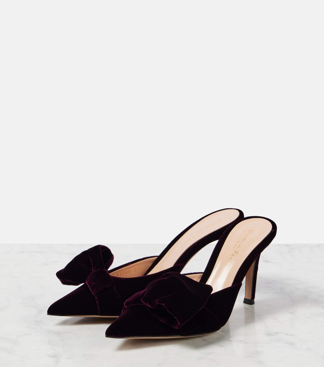 85 bow-detail velvet mules | Gianvito Rossi