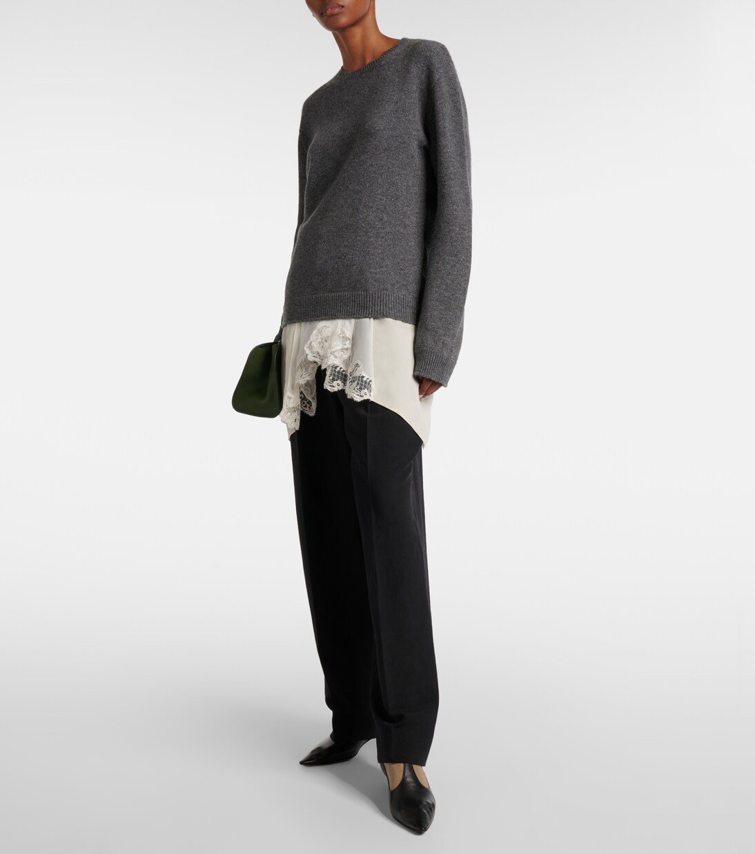 Mesh leather-trimmed ankle boots | The Row