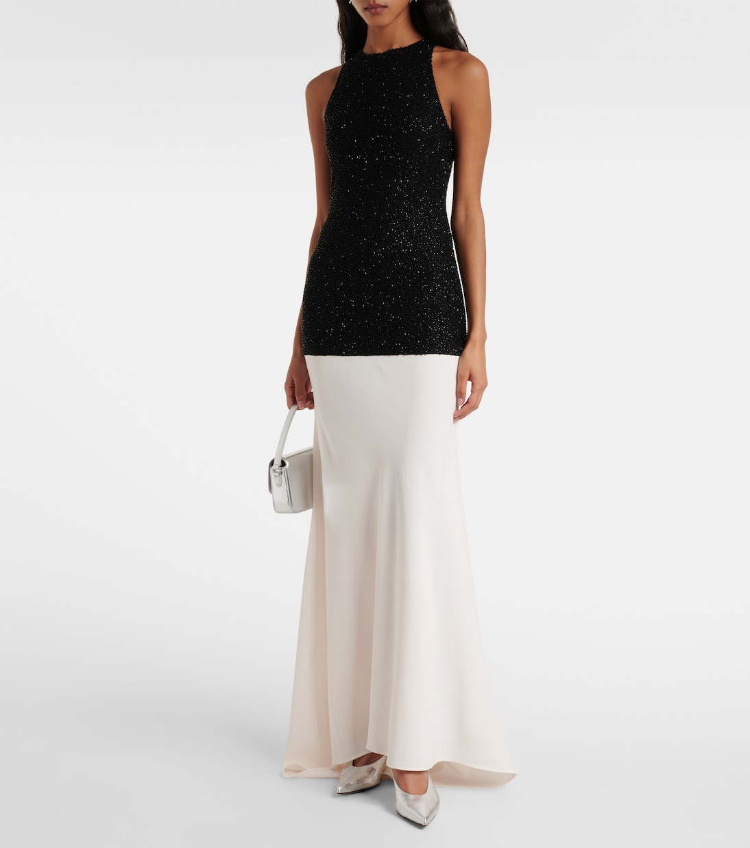 Verzierte Robe Gabrielle aus Crêpe  | Staud