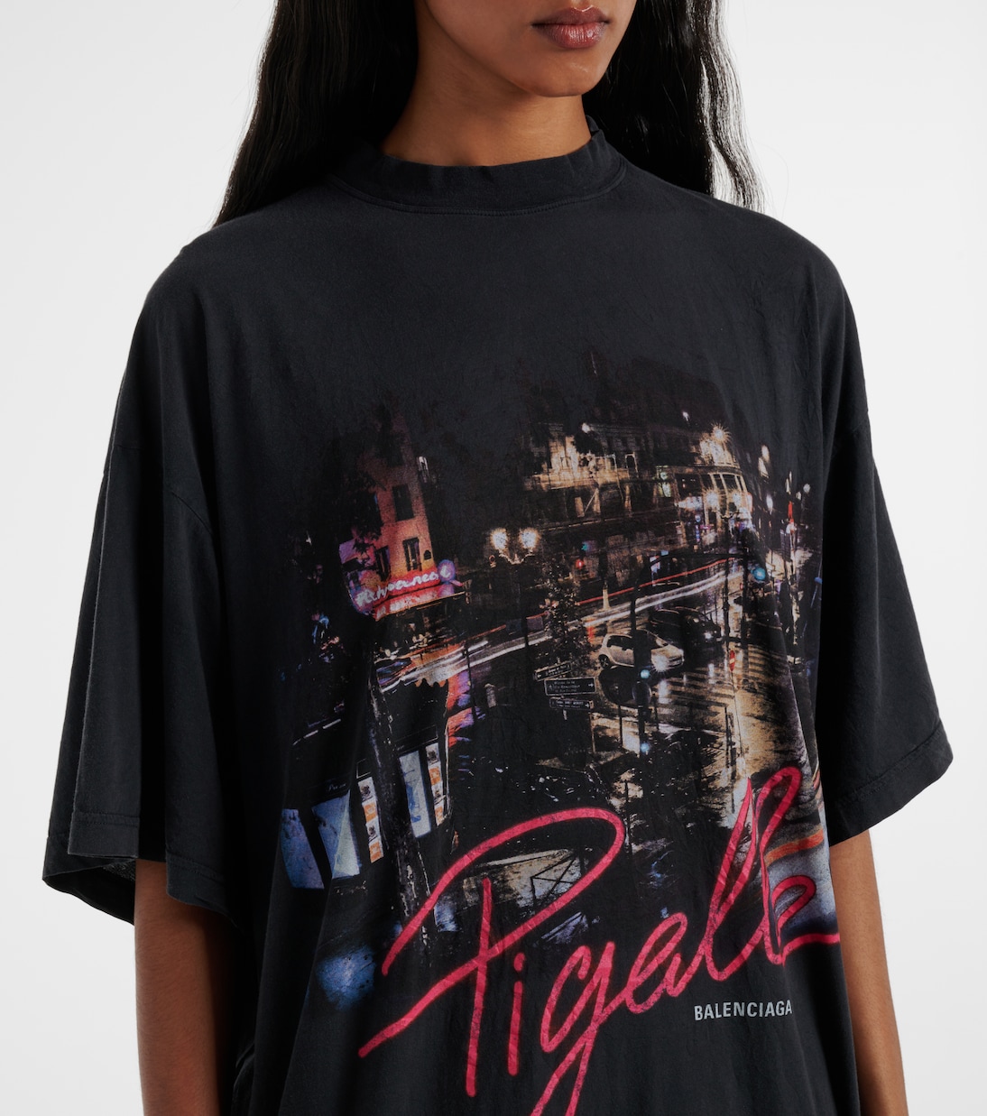 Camiseta oversized Pigalle de jersey estampada | Balenciaga