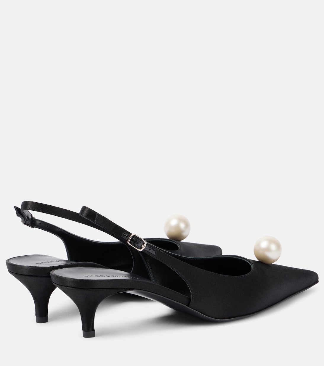 Embellished satin slingback pumps | Magda Butrym