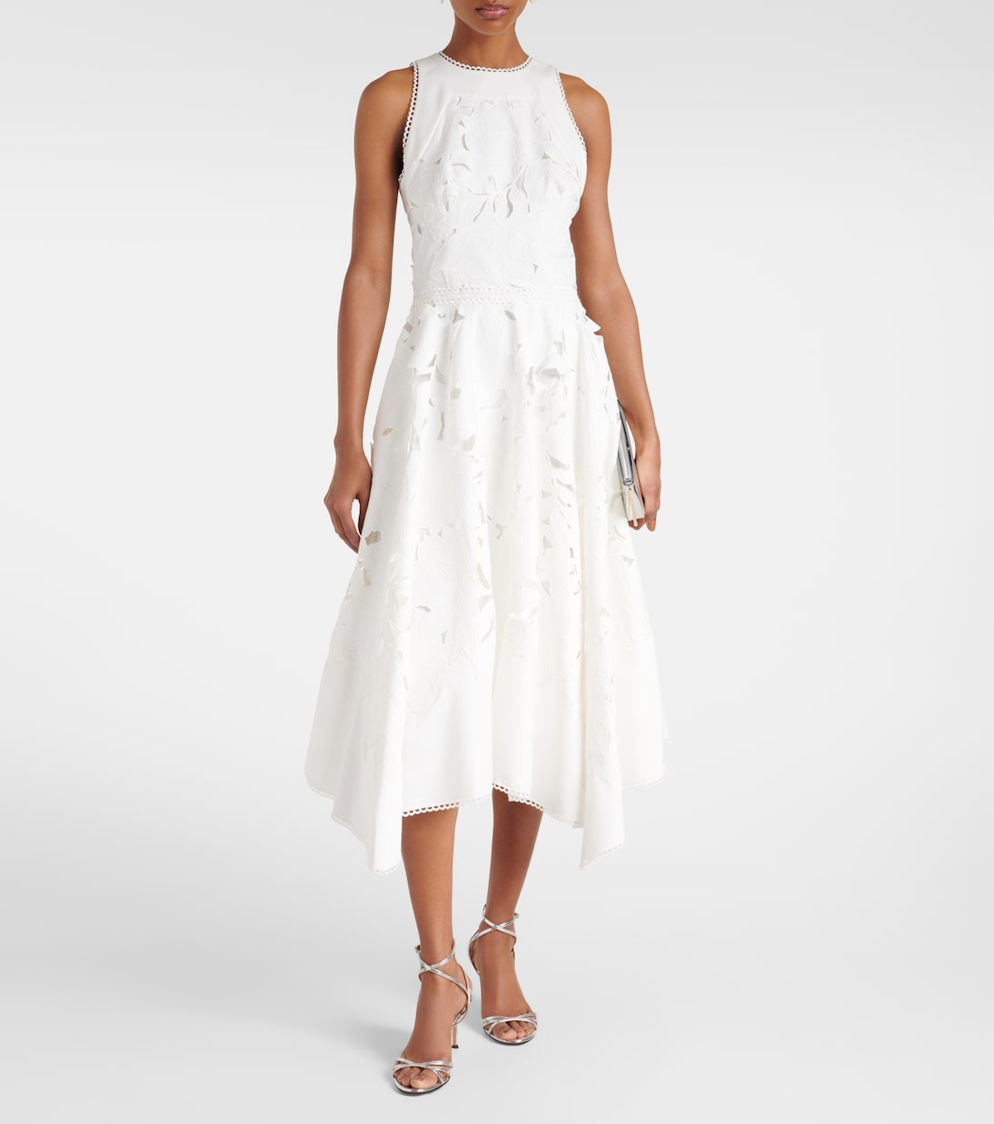 Abito midi Arianne in pizzo floreale  | Costarellos