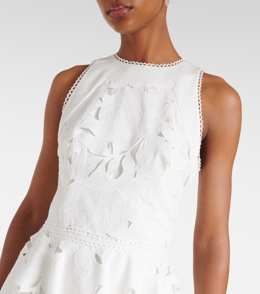 Abito midi Arianne in pizzo floreale  | Costarellos