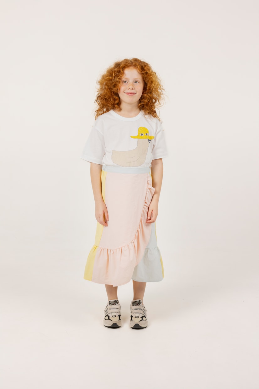 Colorblocked wrap skirt | Tinycottons