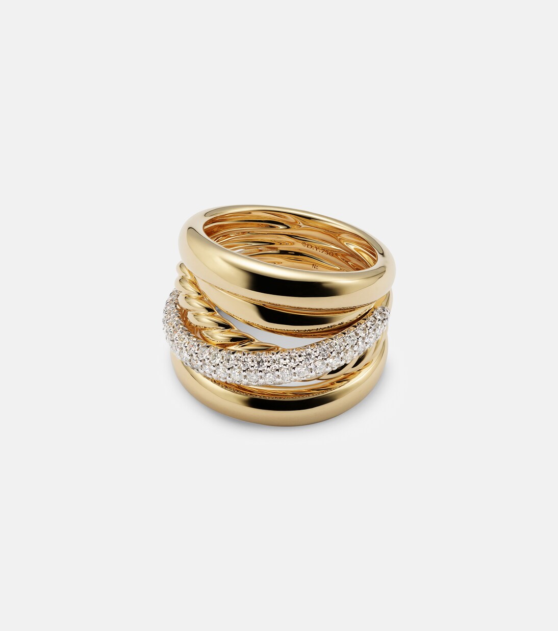 DY Crossover® 18kt gold ring with diamonds | David Yurman