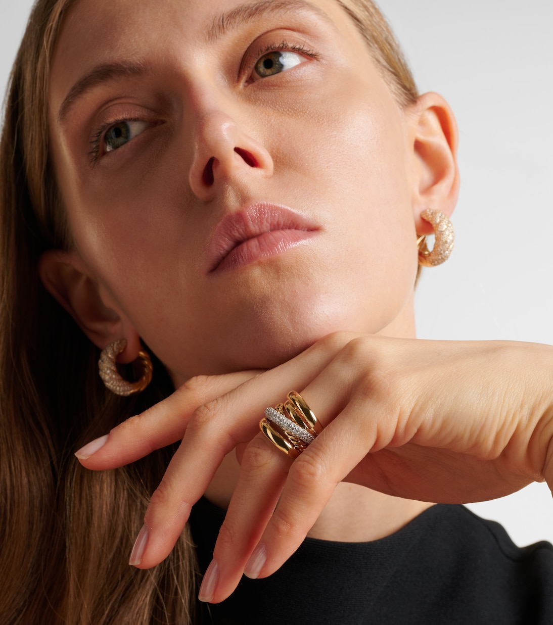 DY Crossover® 18kt gold ring with diamonds | David Yurman