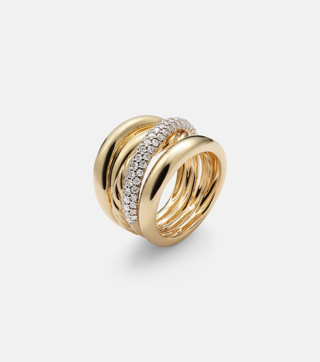 DY Crossover® 18kt gold ring with diamonds | David Yurman
