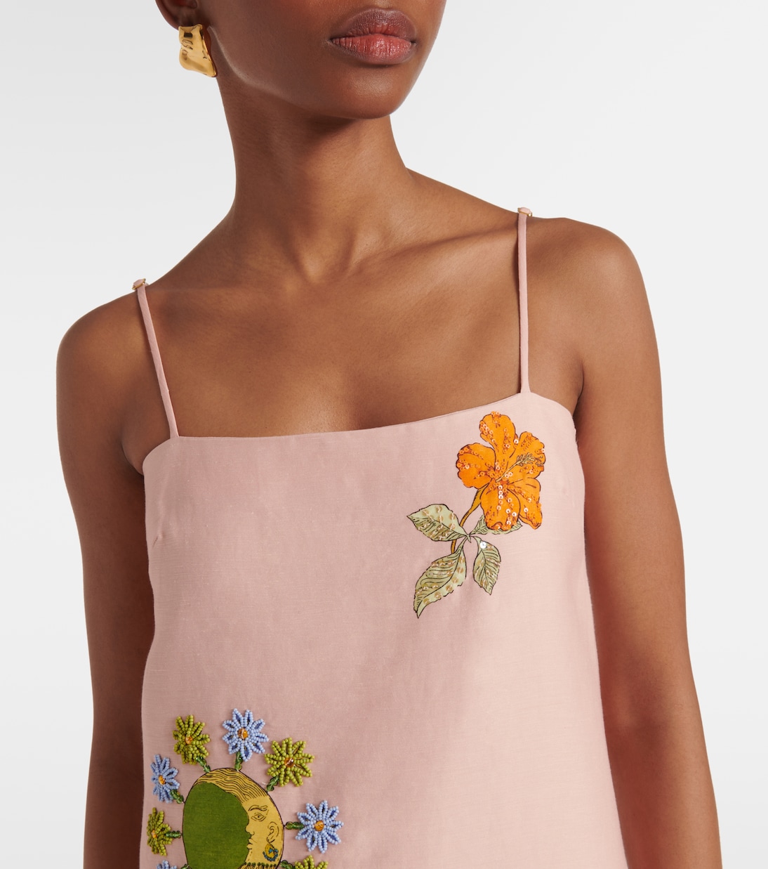 Hazel printed linen-blend maxi dress | Alémais