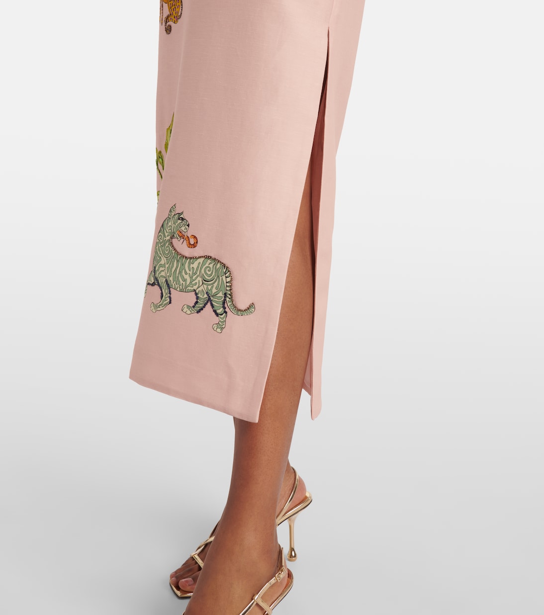 Hazel printed linen-blend maxi dress | Alémais