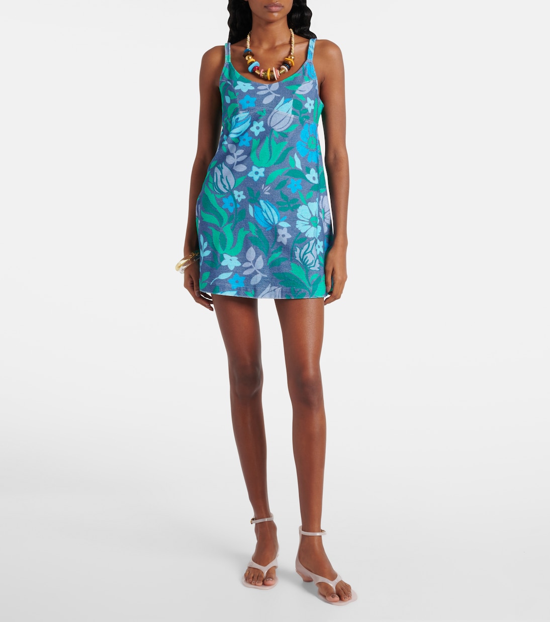 Abito corto in jersey di cotone con stampa floreale | Chloé