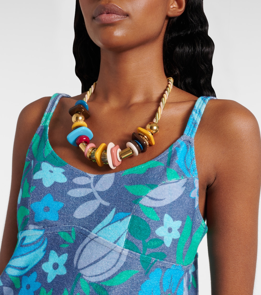 Abito corto in jersey di cotone con stampa floreale | Chloé