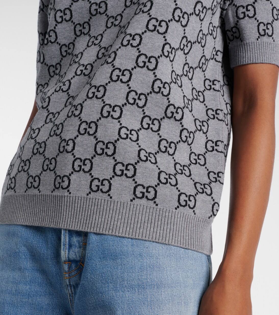 T-shirt réversible GG en laine mélangée | Gucci