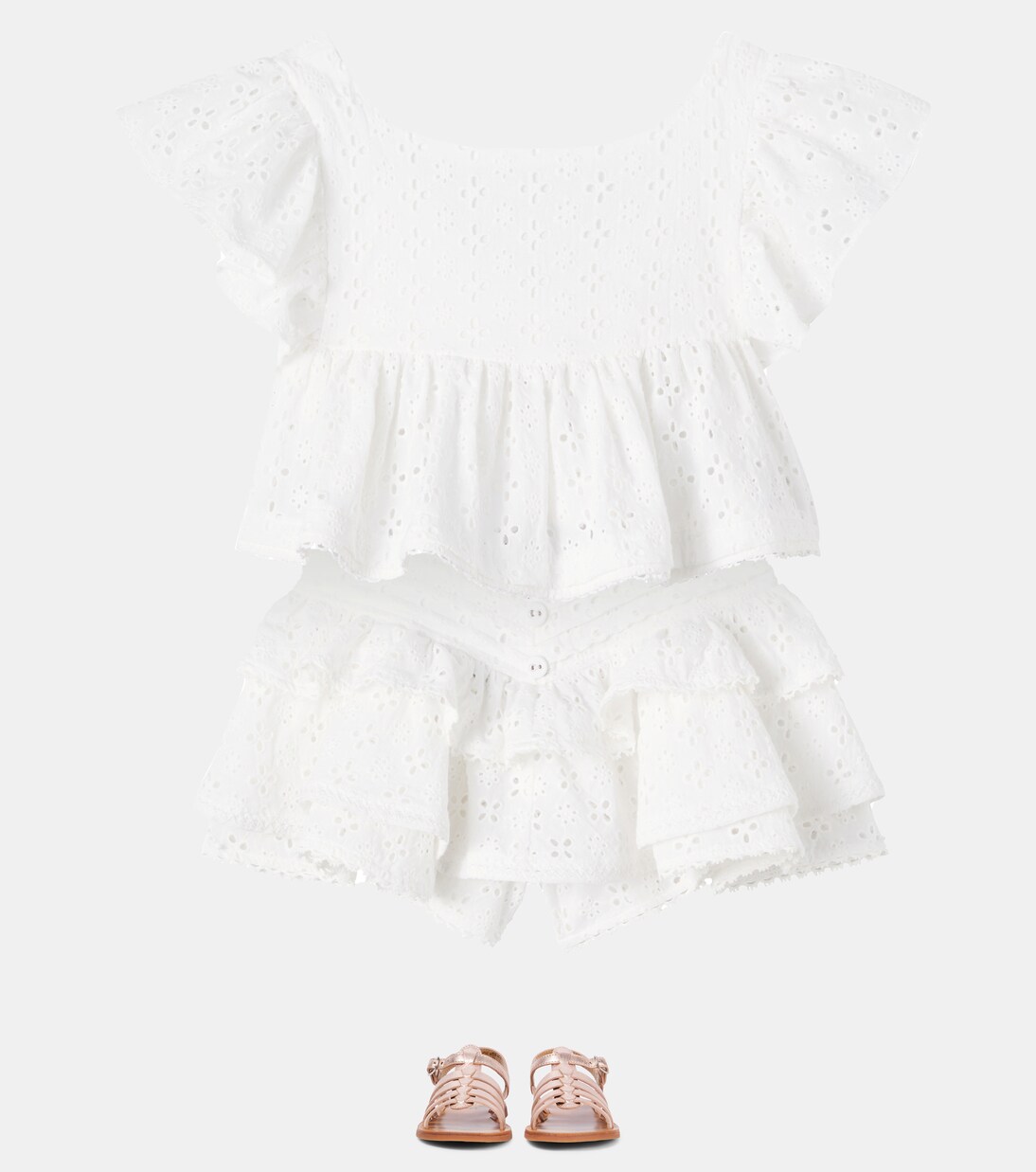 Cycas cotton lace top | Poupette St Barth Kids