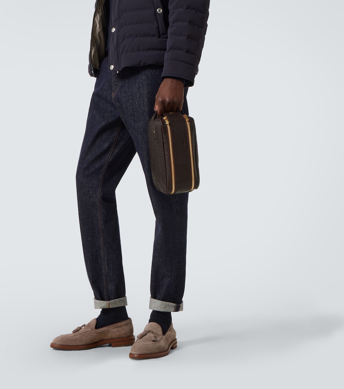 Trousse de toilette en cuir | Brunello Cucinelli