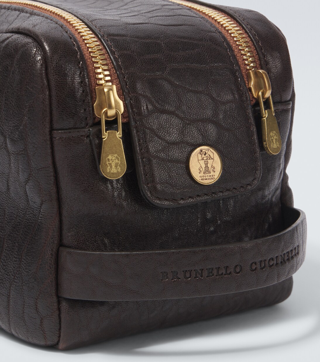 Trousse de toilette en cuir | Brunello Cucinelli