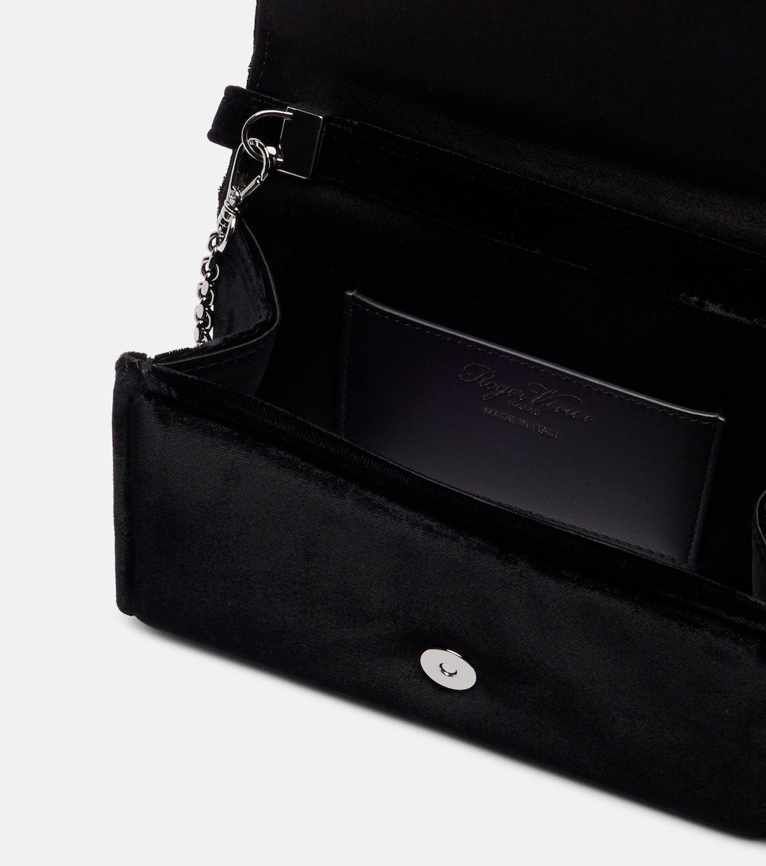 Verzierte Clutch Pilgrim Micro aus Samt | Roger Vivier