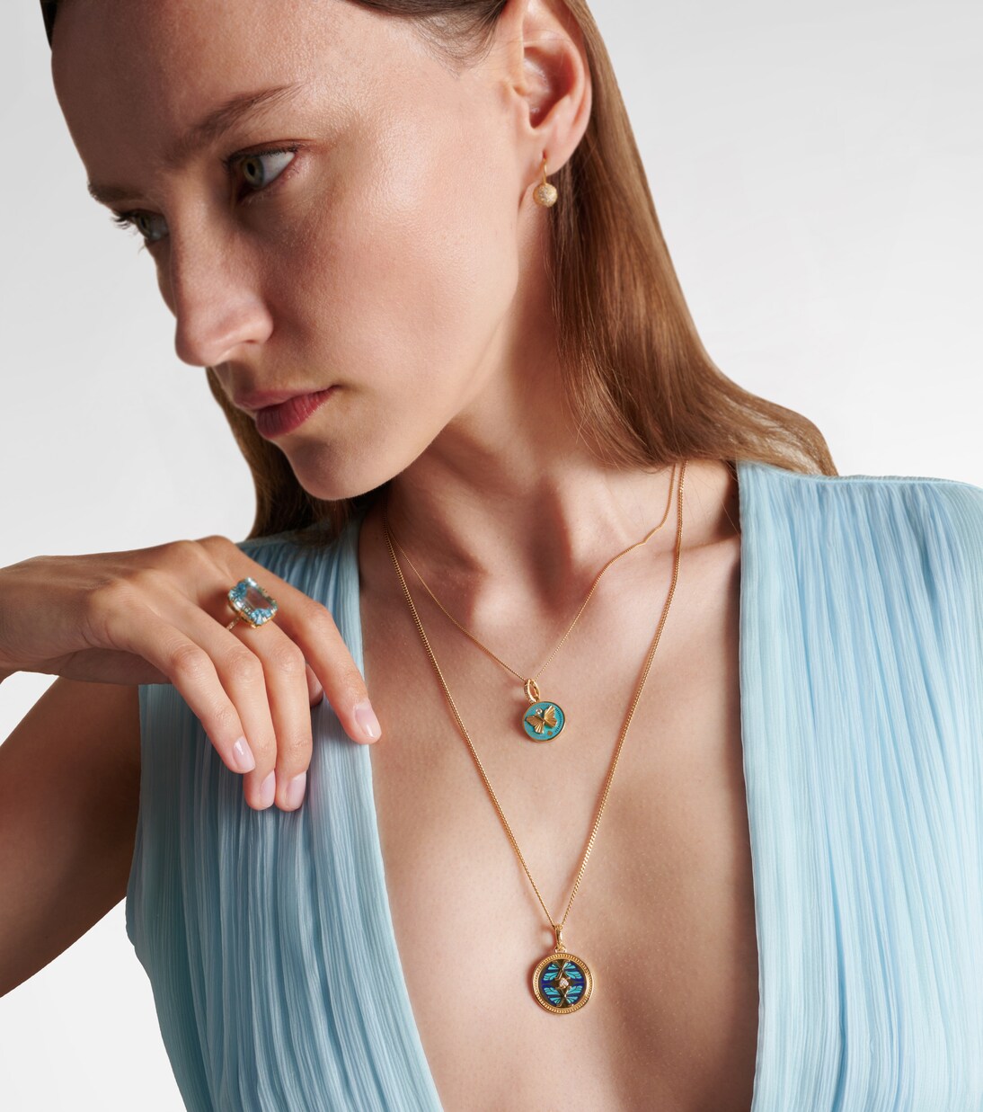 Reverie Medium 18k gold and ceramic pendant with diamonds | FoundRae