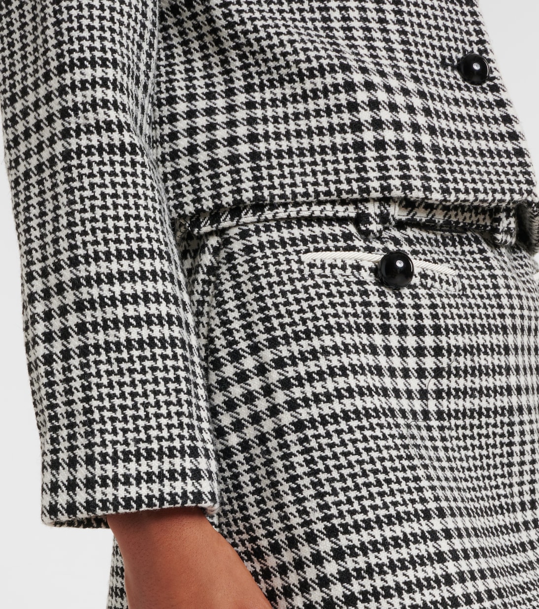Embellished houndstooth cropped jacket | Self-Portrait