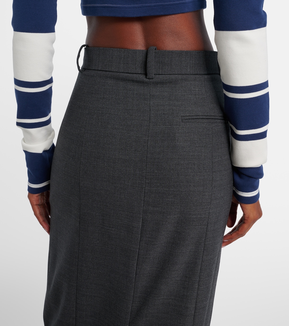 High-Rise-Maxirock aus einem Wollgemisch | Acne Studios