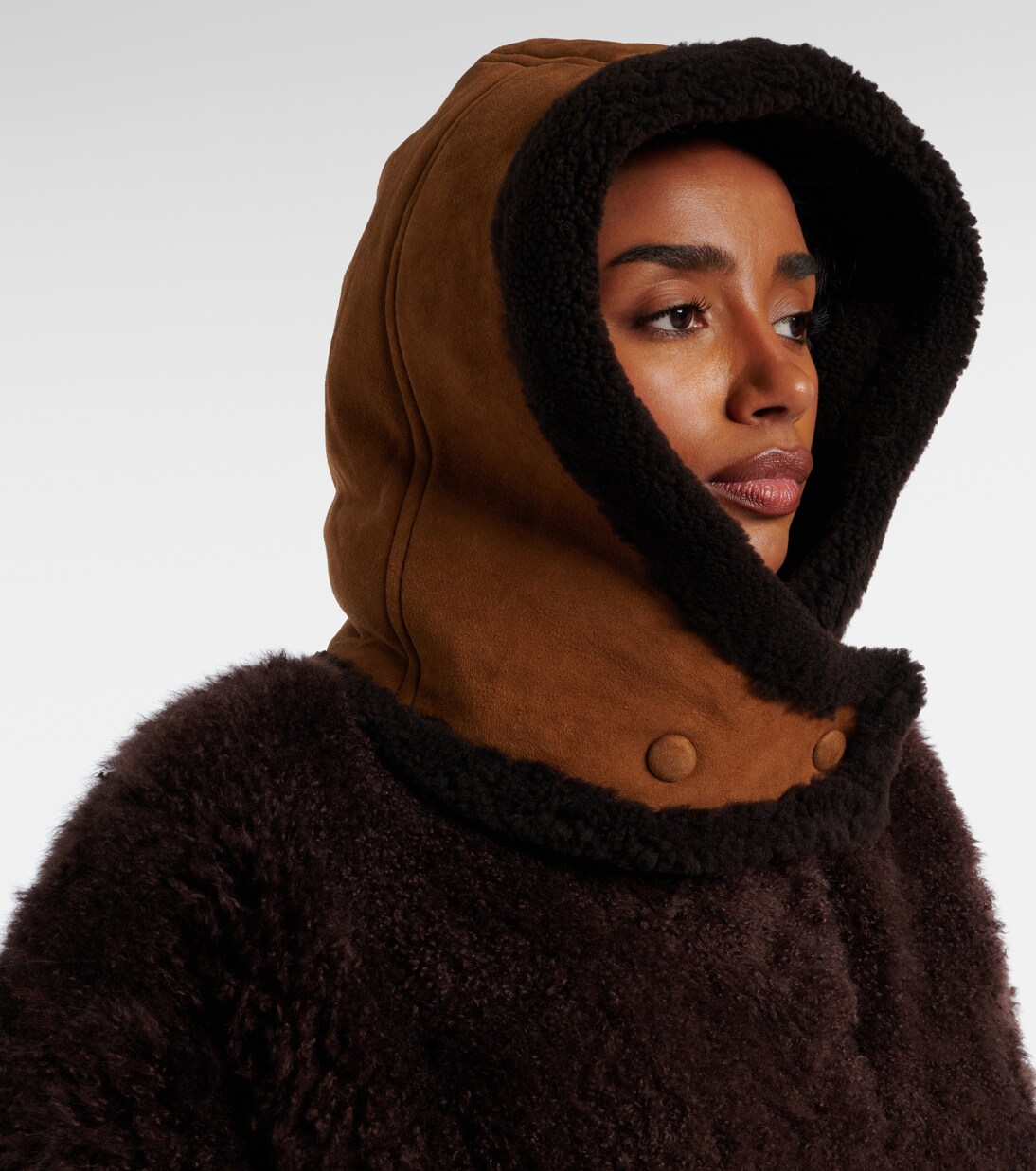 Shearling-trimmed suede hood | Yves Salomon