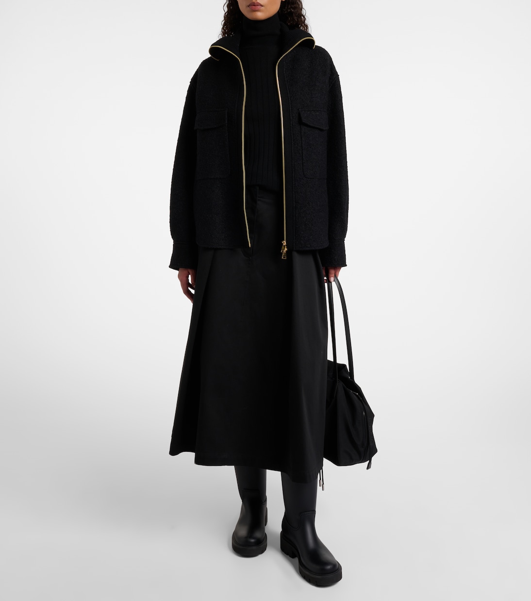 Bouclé wool-blend overshirt | Moncler