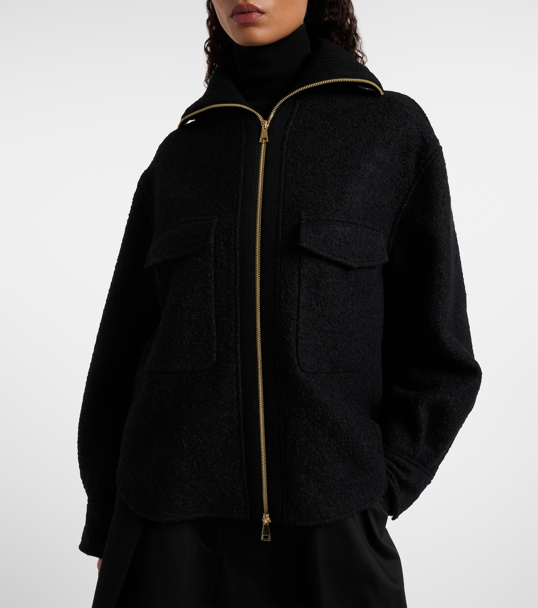 Bouclé wool-blend overshirt | Moncler