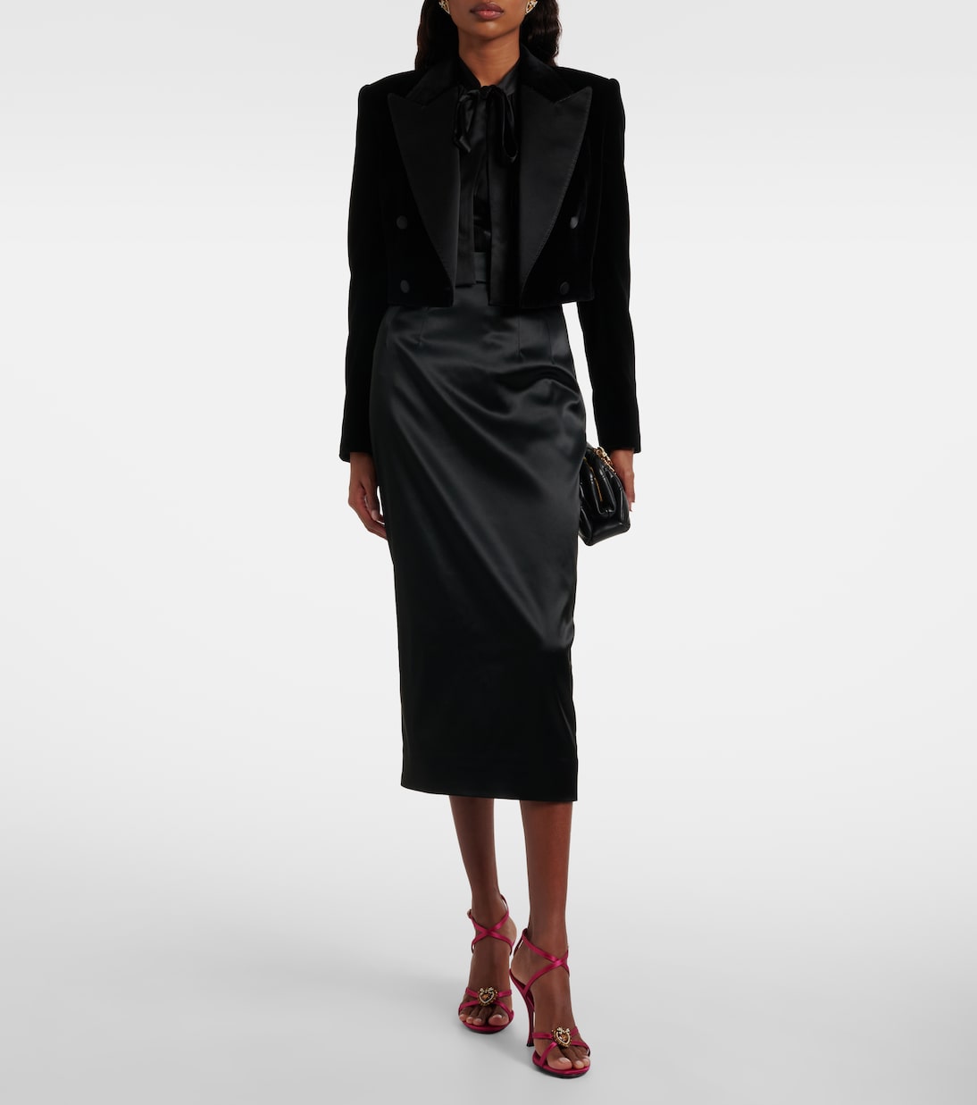 Giacca da smoking cropped in velluto | Dolce&Gabbana