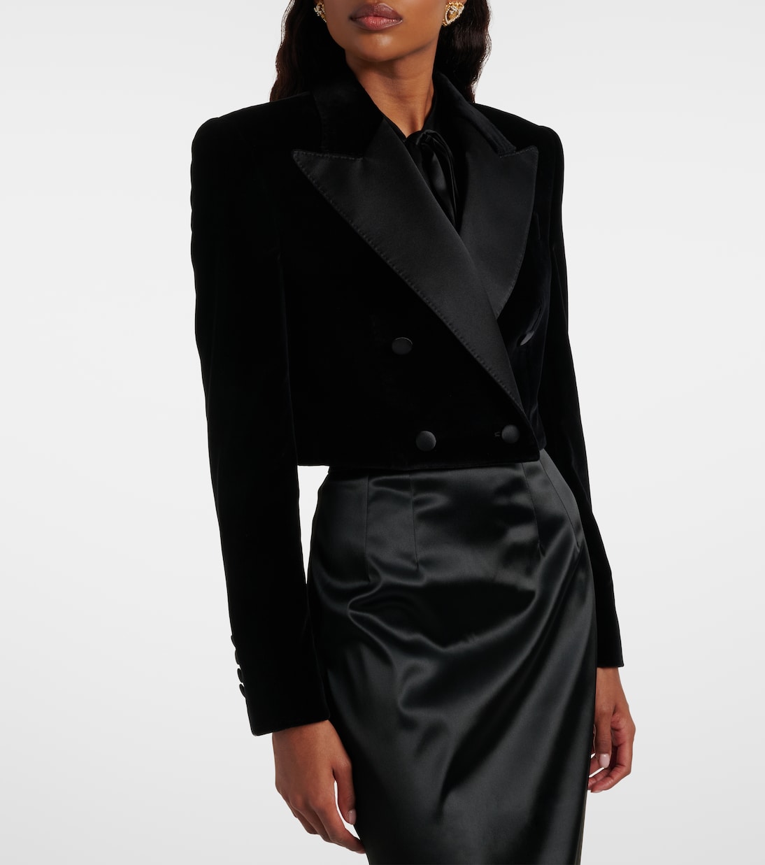 Giacca da smoking cropped in velluto | Dolce&Gabbana