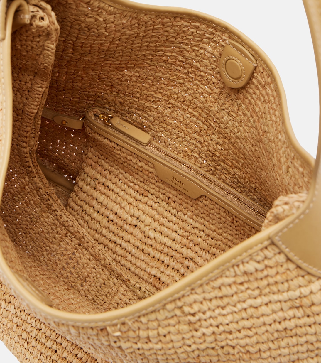 Tote Bag Polo ID Large aus Raffiabast mit Leder | Polo Ralph Lauren