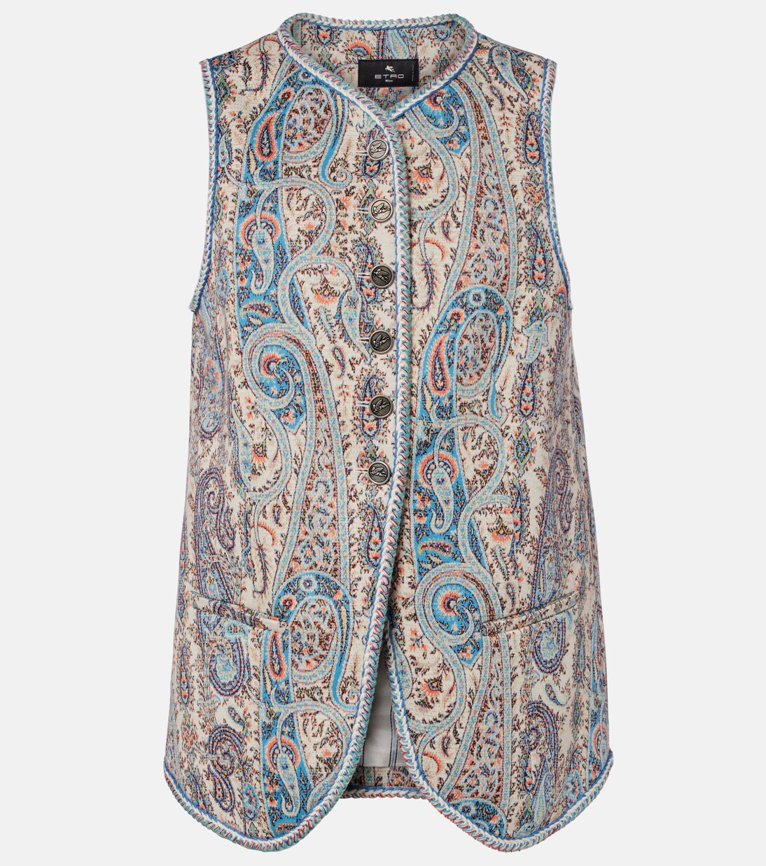 Paisley cotton-blend jacquard vest | Etro