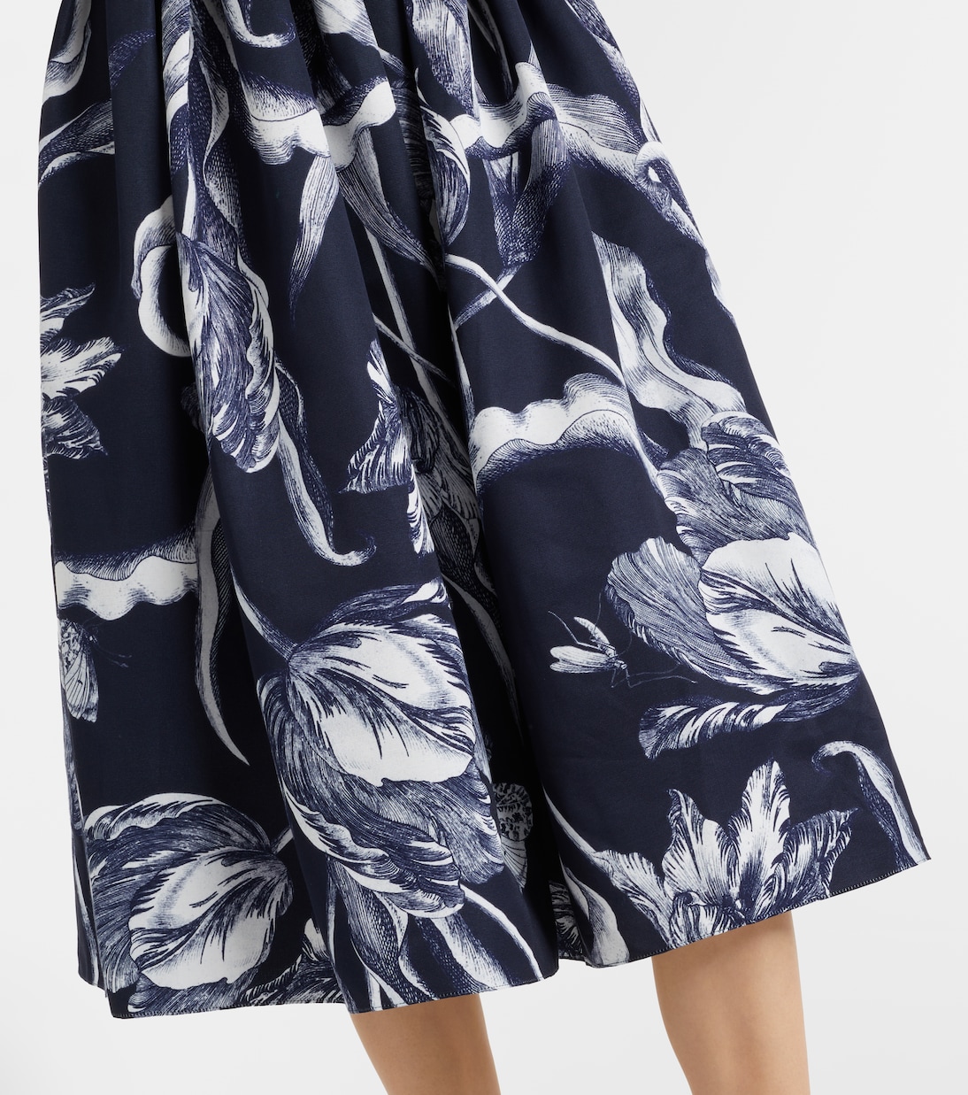 Floral cotton-blend faille midi dress | Erdem