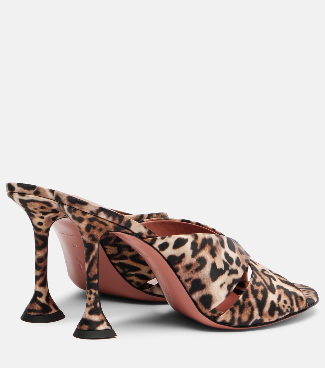 Bedruckte Pantoletten Salma aus Satin | Amina Muaddi