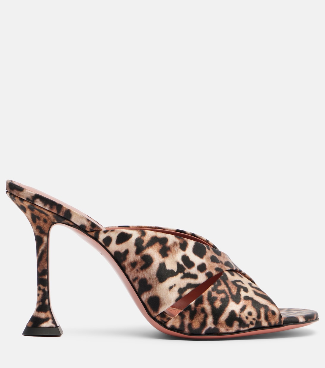 Bedruckte Pantoletten Salma aus Satin | Amina Muaddi