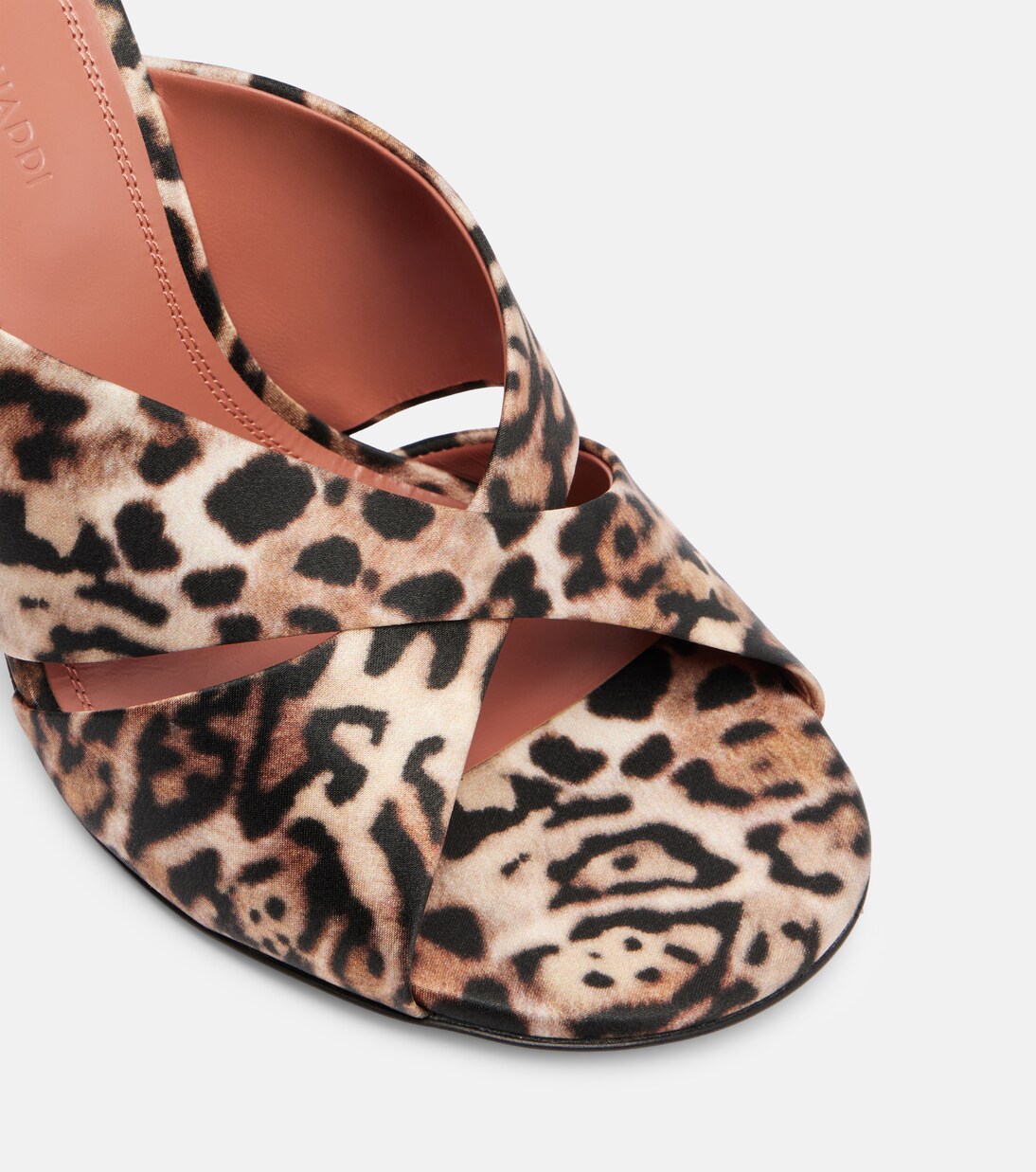 Bedruckte Pantoletten Salma aus Satin | Amina Muaddi