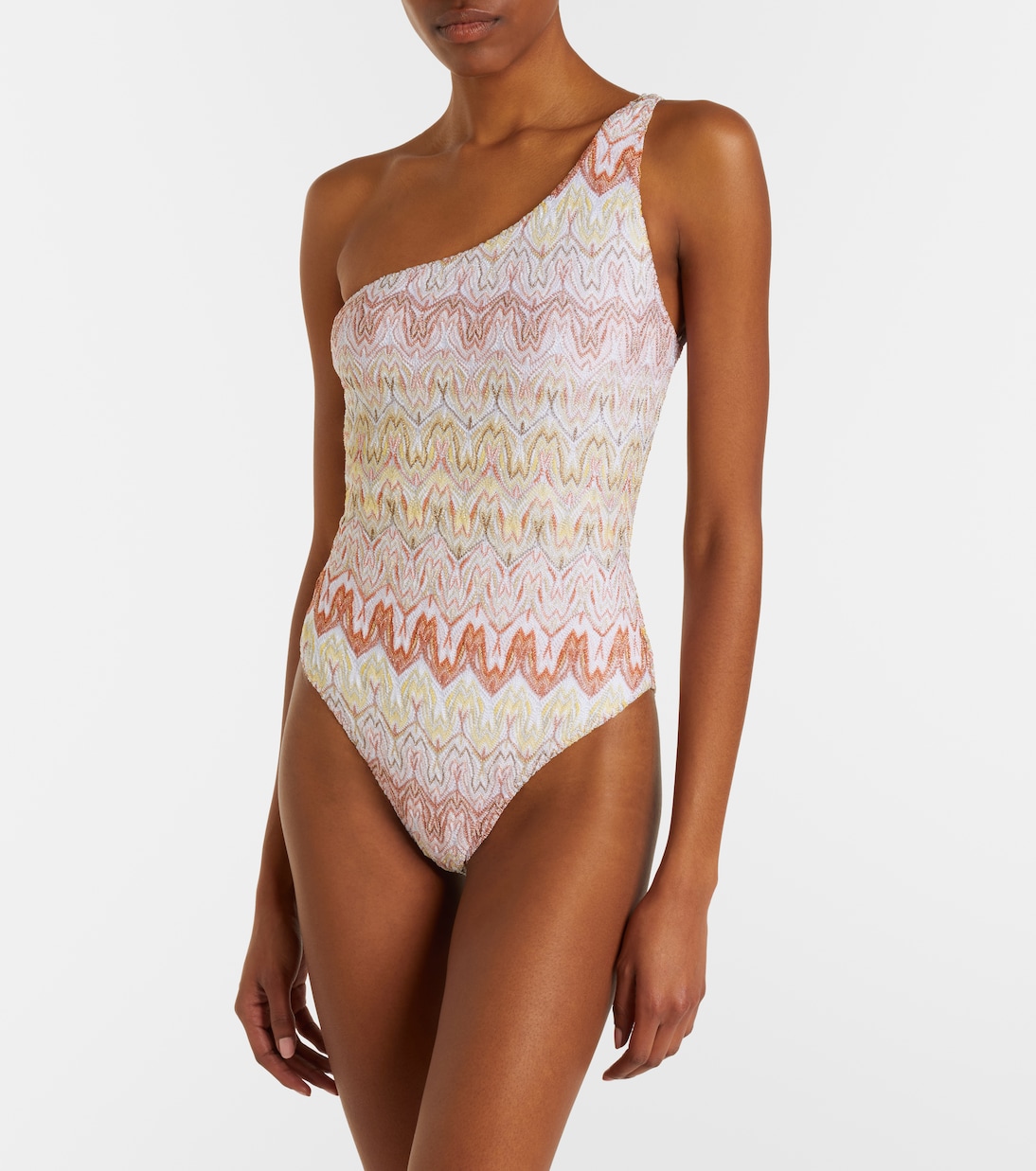 Lamé one-shoulder swimsuit | Missoni