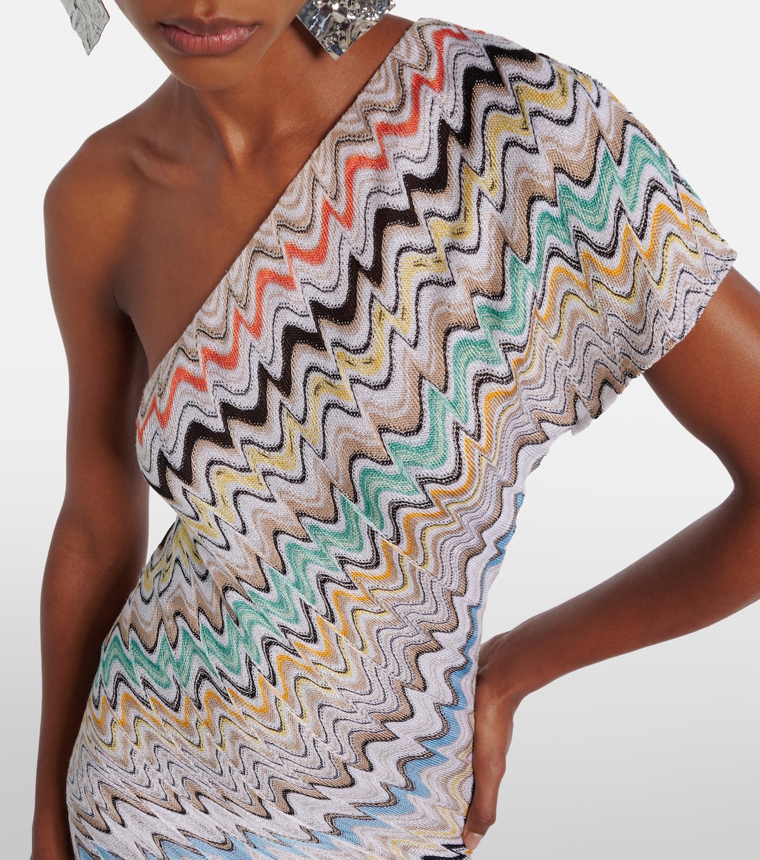 Wave one-shoulder maxi dress | Missoni