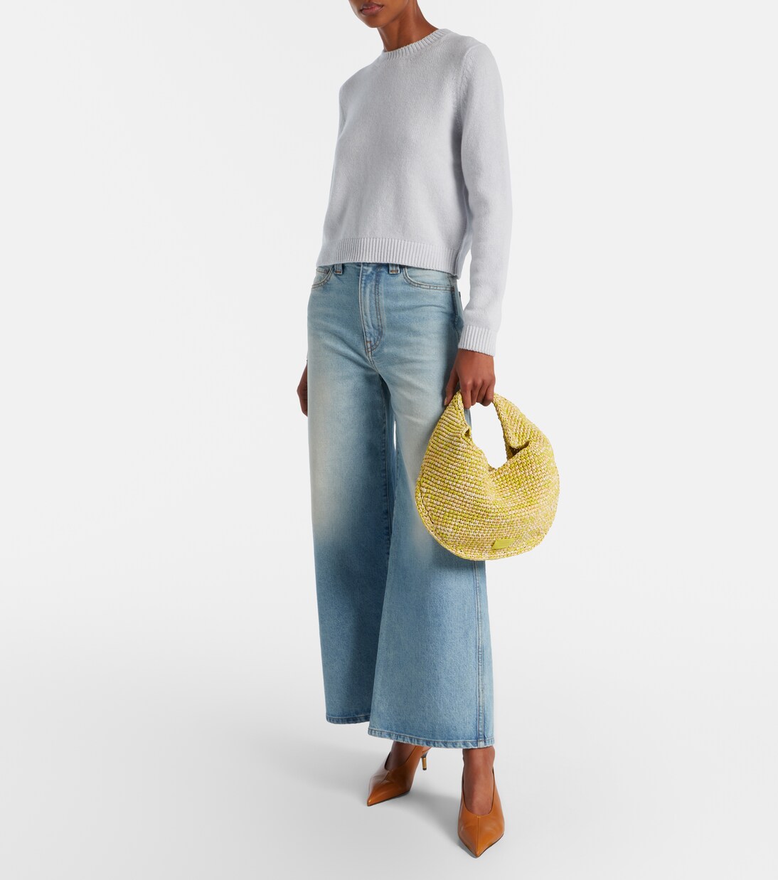 Olivia Medium raffia top-handle bag | Khaite