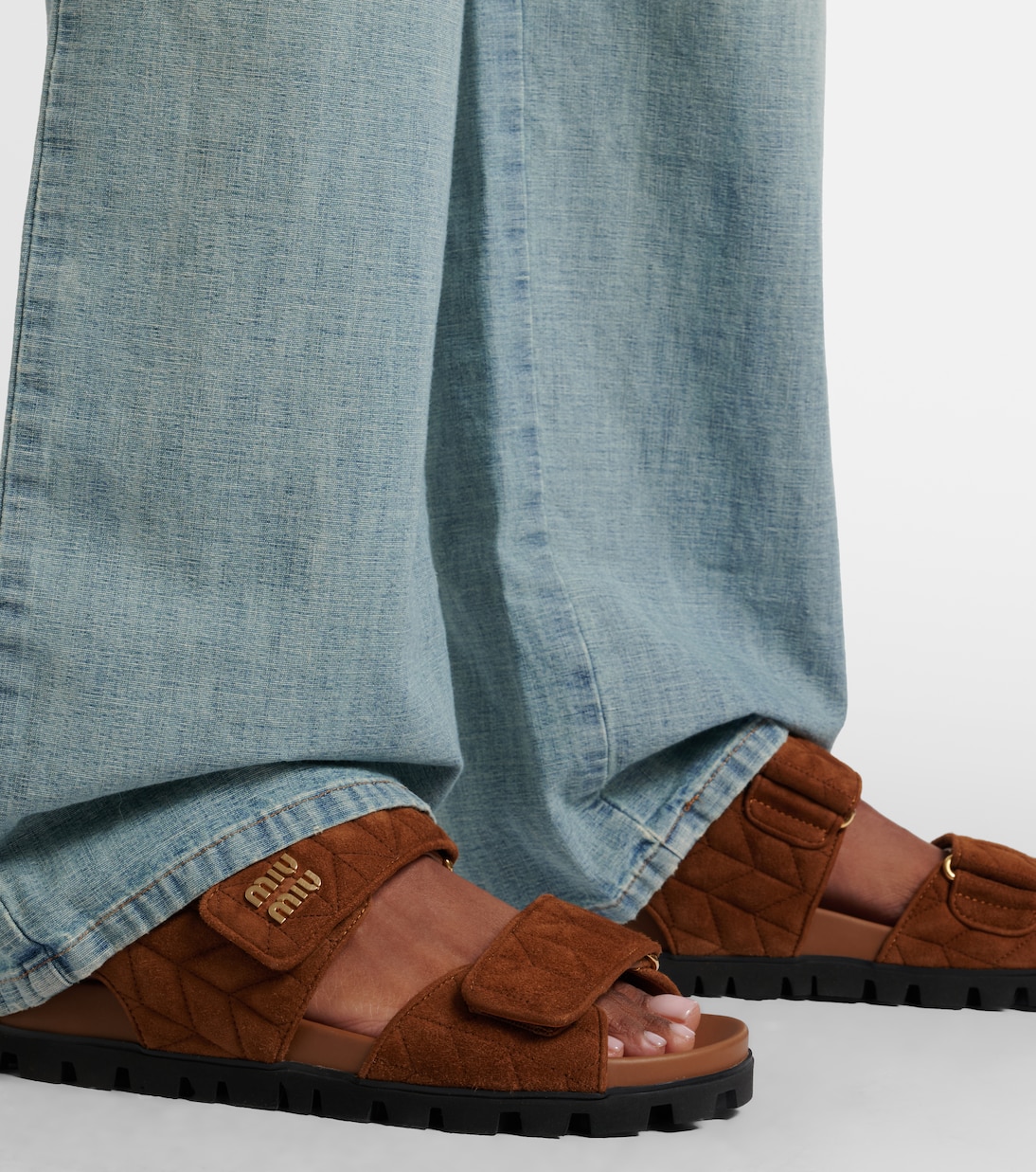 Quilted suede sandals | Miu Miu